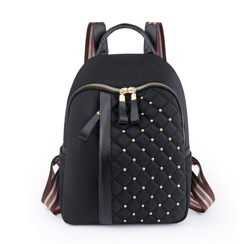 Wholesale Oxford Fabric Backpack Rivet Embroidered Thread Backpack